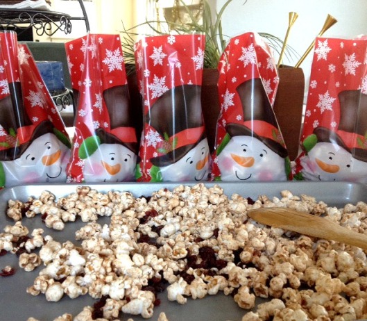 Holiday Popcorn gift bags